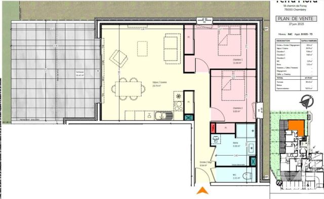 Appartement T3 à vendre - 3 pièces - 67.75 m2 - CHAMBERY - 73 - RHONE-ALPES - Century 21 Immobilière De La Vallée